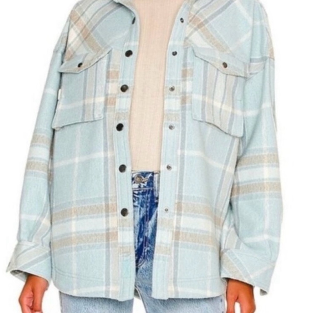 Plaid Button-Up Shirt Jacket